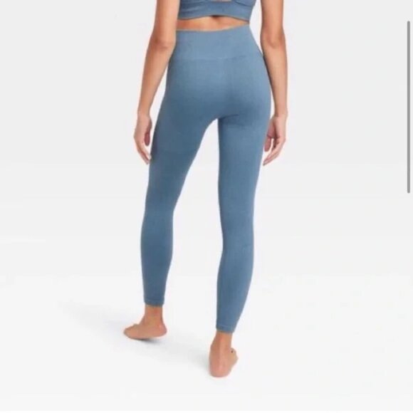 JoyLab Dusty Blue Ribbed High Rise Leggings - Picture 2 of 8